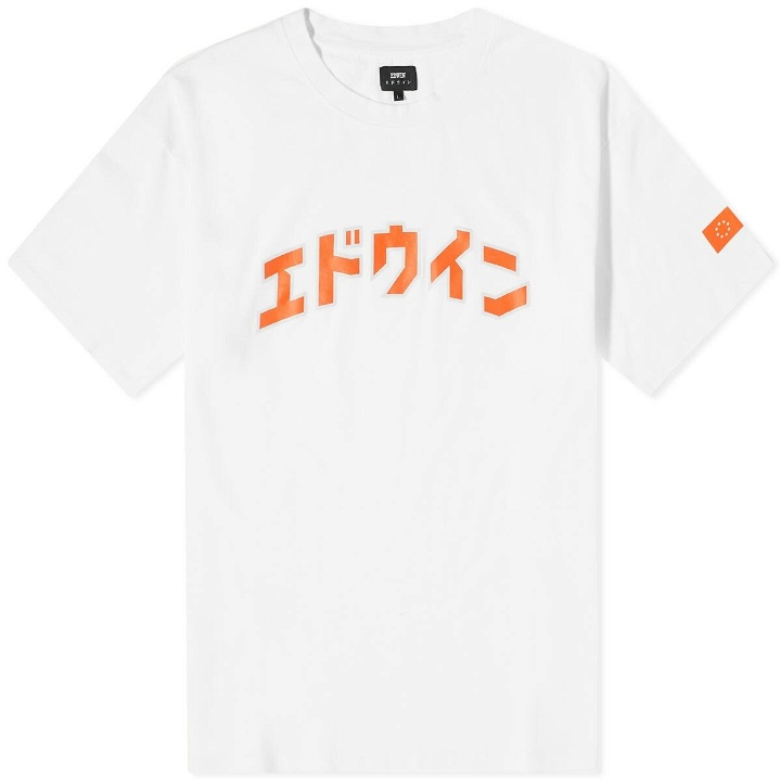 Photo: Edwin Men's Katakana Retro T-Shirt in White