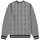 Thom Browne Men's Prince of Wales Check Crew Sweat in Black/White