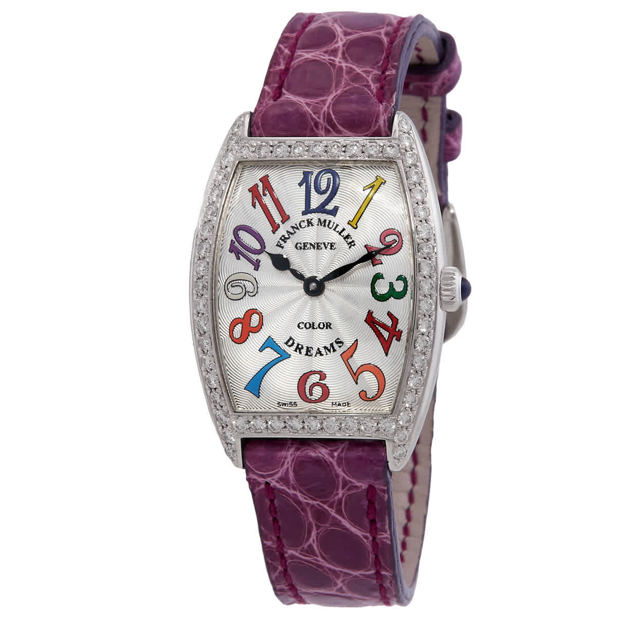 Franck Muller Cintree Curvex Quartz Diamond Silver Dial Unisex