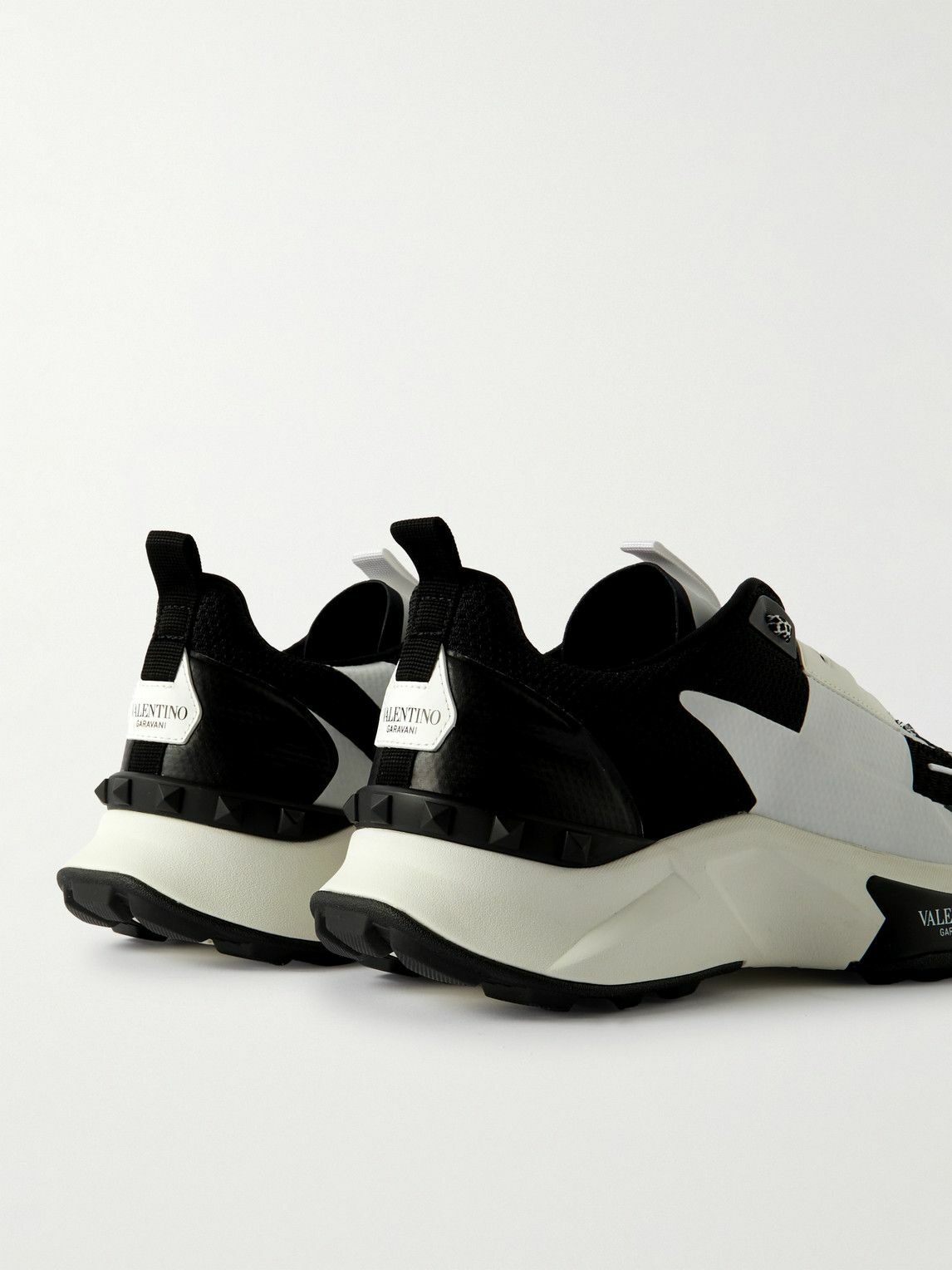 Valentino Garavani - True Act Leather-Trimmed Mesh and