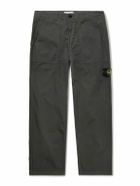 Stone Island - Straight-Leg Garment-Dyed Organic Cotton-Canvas Trousers - Gray