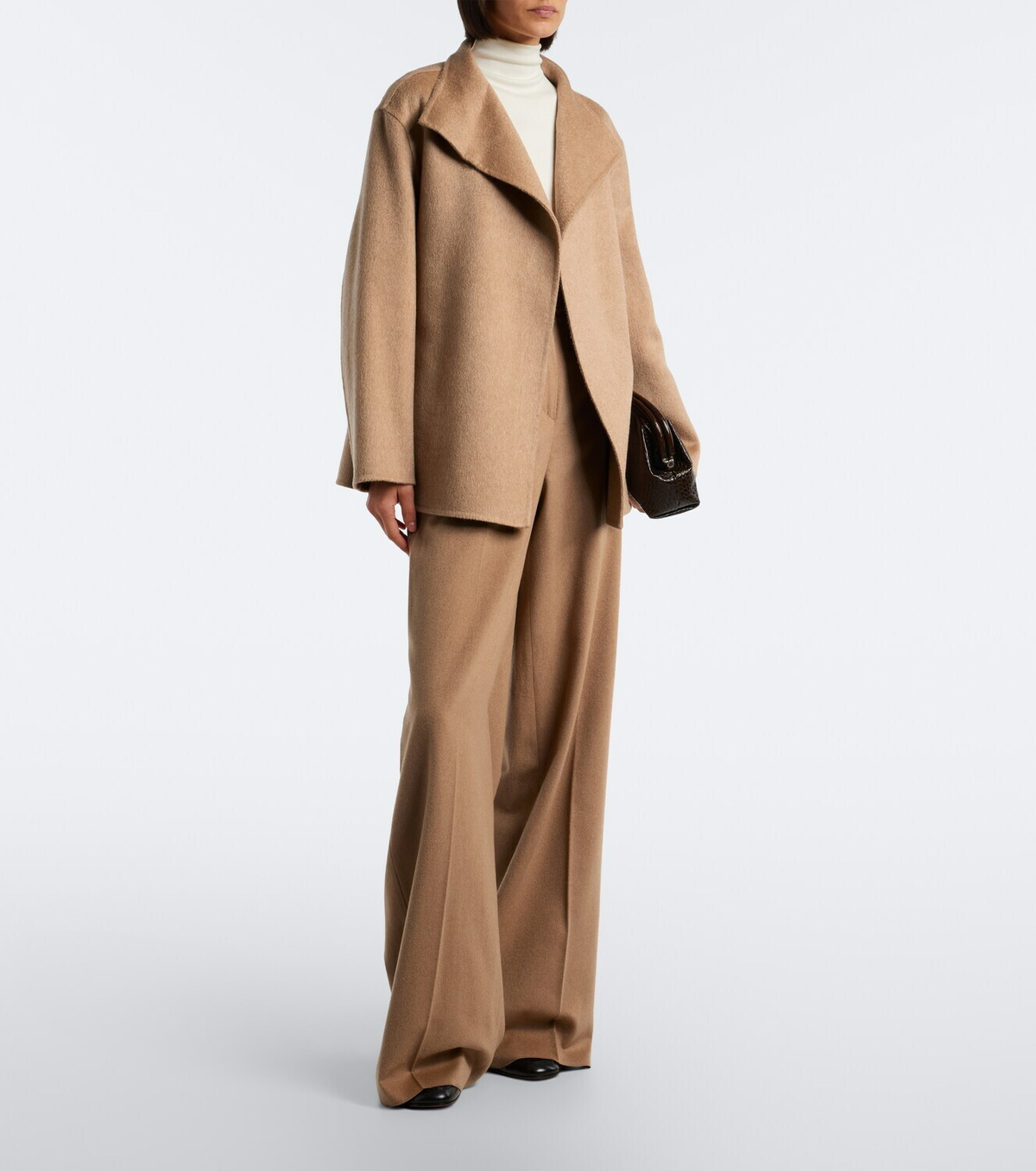 Max Mara Camel hair and mohair wrap coat