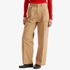 Auralee Women's Washed Finx Chino One-Tuck Pants in Camel Brown