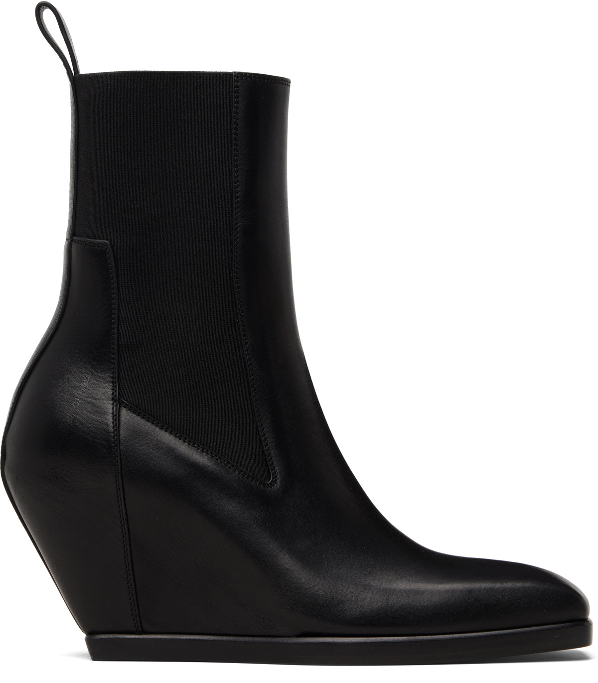 Rick Owens Black Grilled Wedge Beatle Chelsea Boots Rick Owens