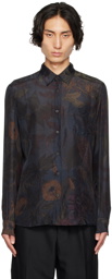 Dries Van Noten Navy Printed Shirt