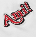 AMI - Slim-Fit Logo-Embroidered Cotton-Jersey T-Shirt - Men - White