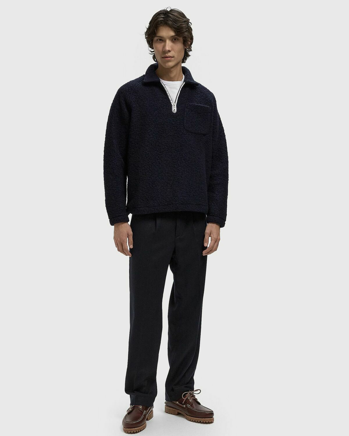 Edmmond Studios UNCONVENTIONAL ZIP POLO Blue Men
