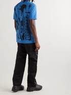 Givenchy - Josh Smith Logo-Print Cotton-Jersey T-Shirt - Blue