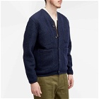 Universal Works Men's Wool Fleece Cardigan - END. Exclusive in Navy
