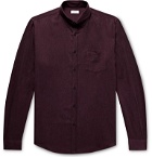 Sunspel - Button-Down Collar Brushed Cotton-Flannel Shirt - Burgundy