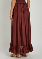 Zimmermann Aster Silk Maxi Skirt Dark Red