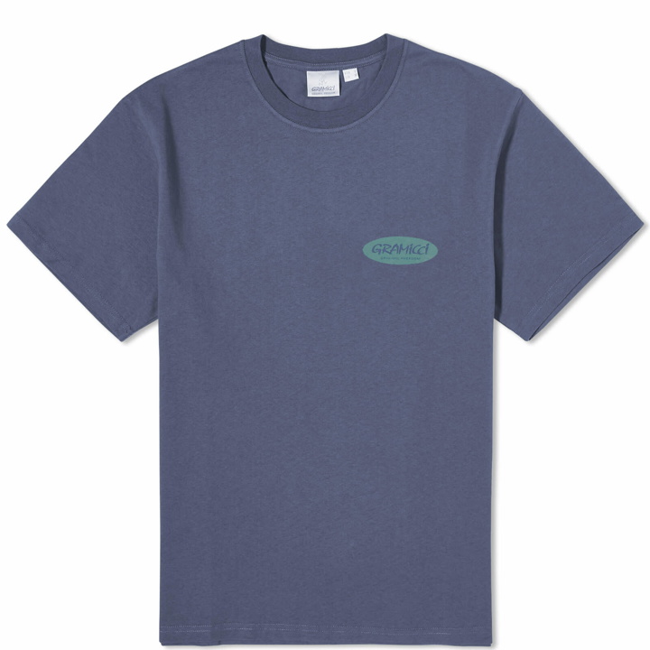 Photo: Gramicci Men's Original Freedom Oval T-Shirt in Navy Pigment