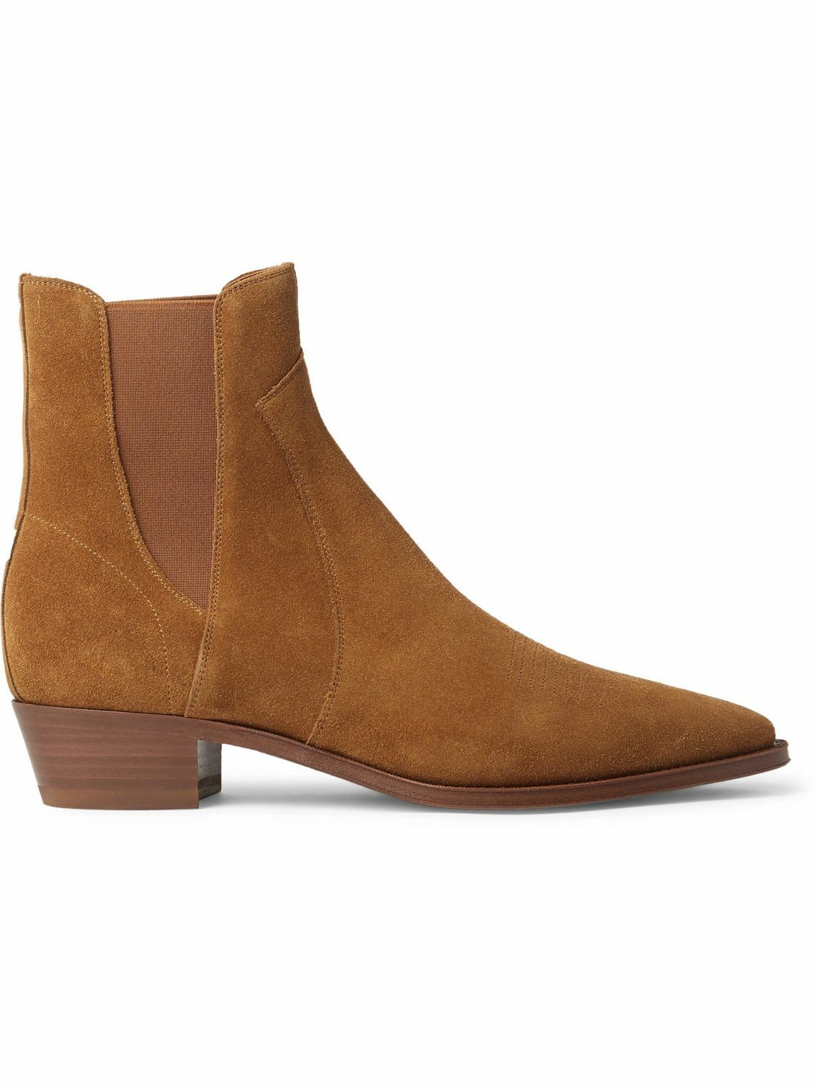 CELINE - Suede Chelsea Boots - Brown