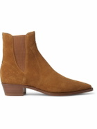 CELINE - Suede Chelsea Boots - Brown
