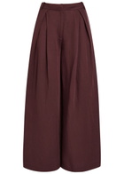 Faithfull The Brand Astrid Wide-leg Trousers Dark Red