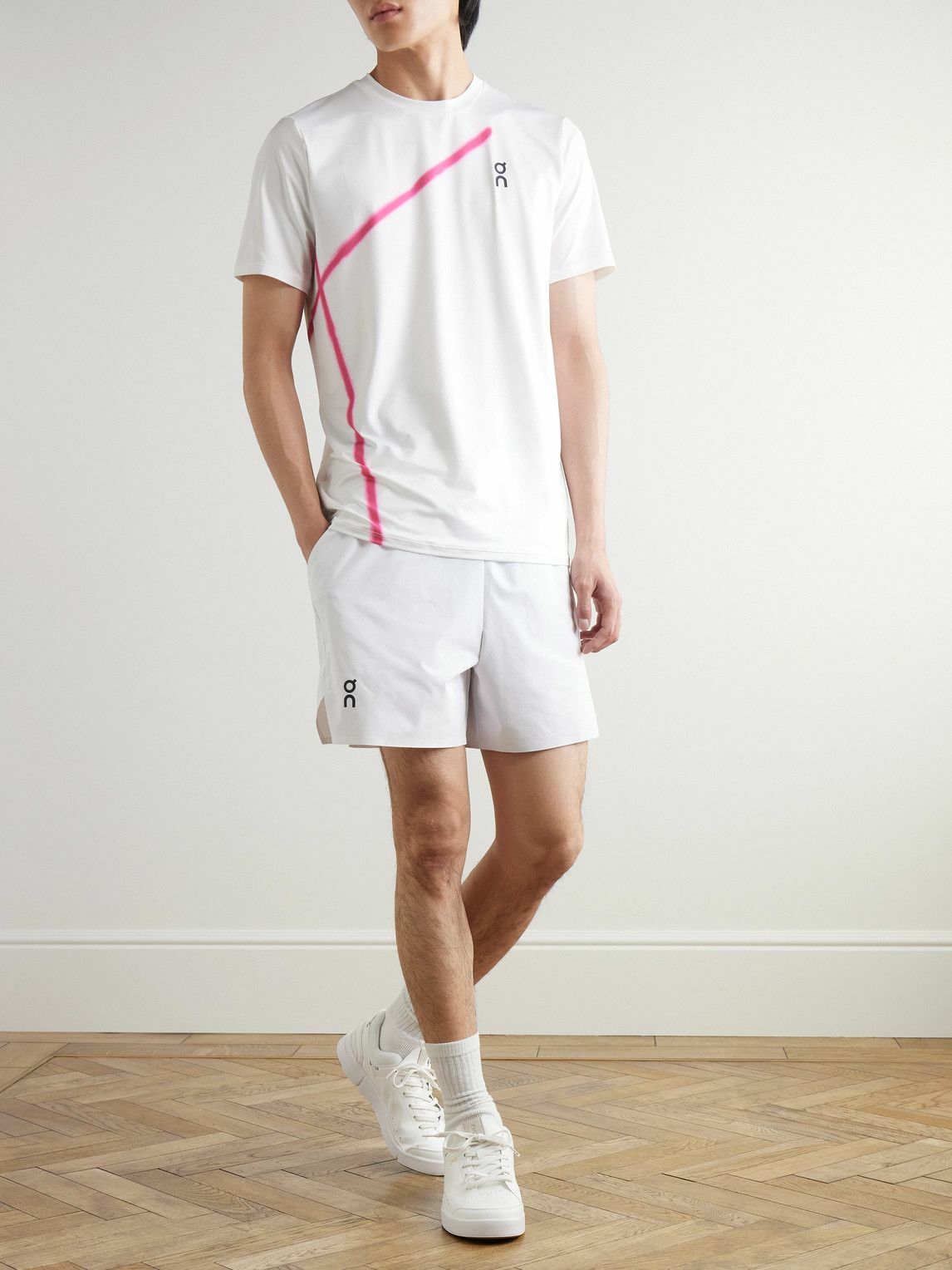 ON - Court-T Logo-Print Stretch Recycled-Jersey Tennis T-Shirt