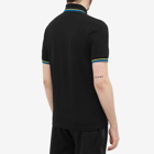 Fred Perry Authentic Men's Twin Tipped Polo Shirt in Black/Neon/Blue