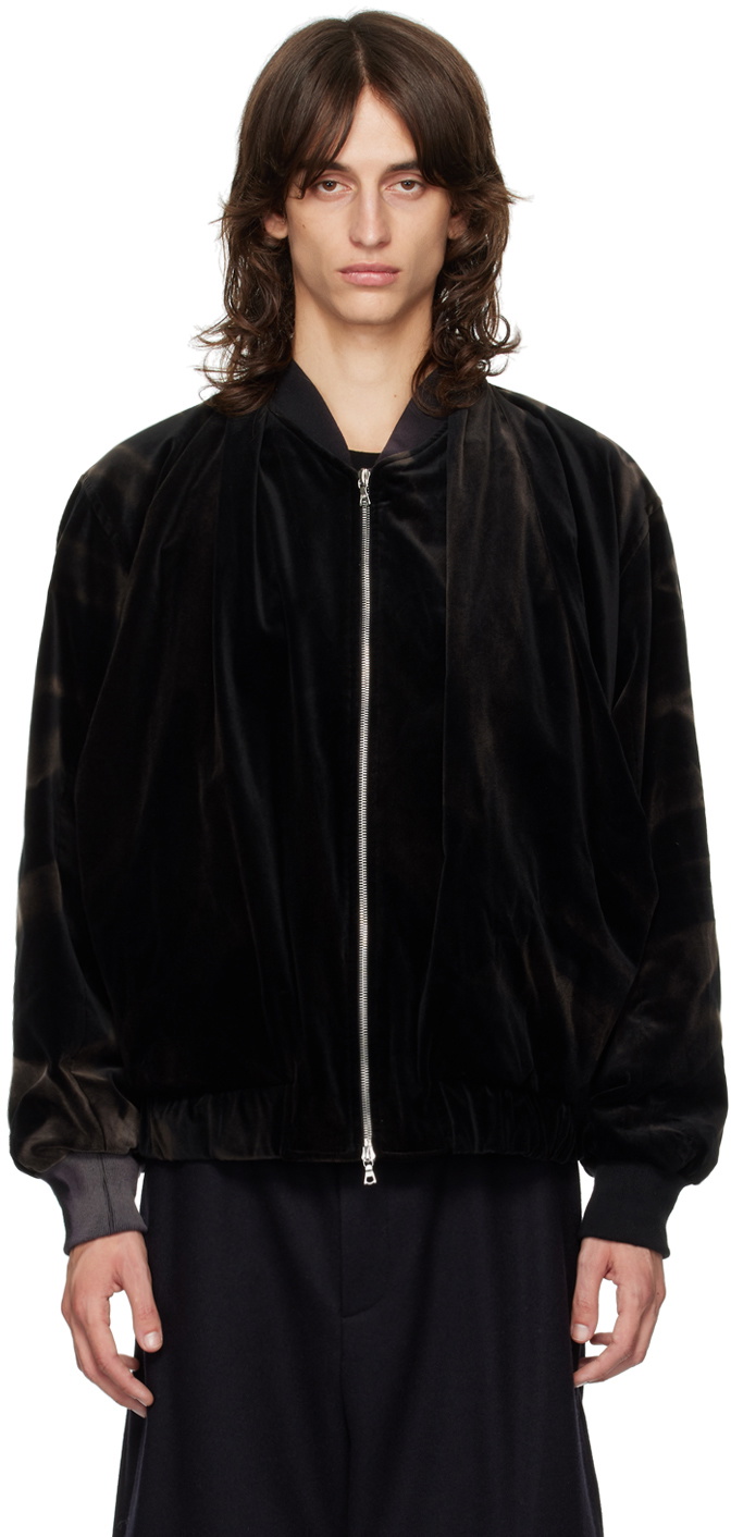 JiyongKim: Black Sun-Bleached Bomber Jacket | SSENSE