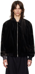 JiyongKim Black Sun-Bleached Bomber Jacket