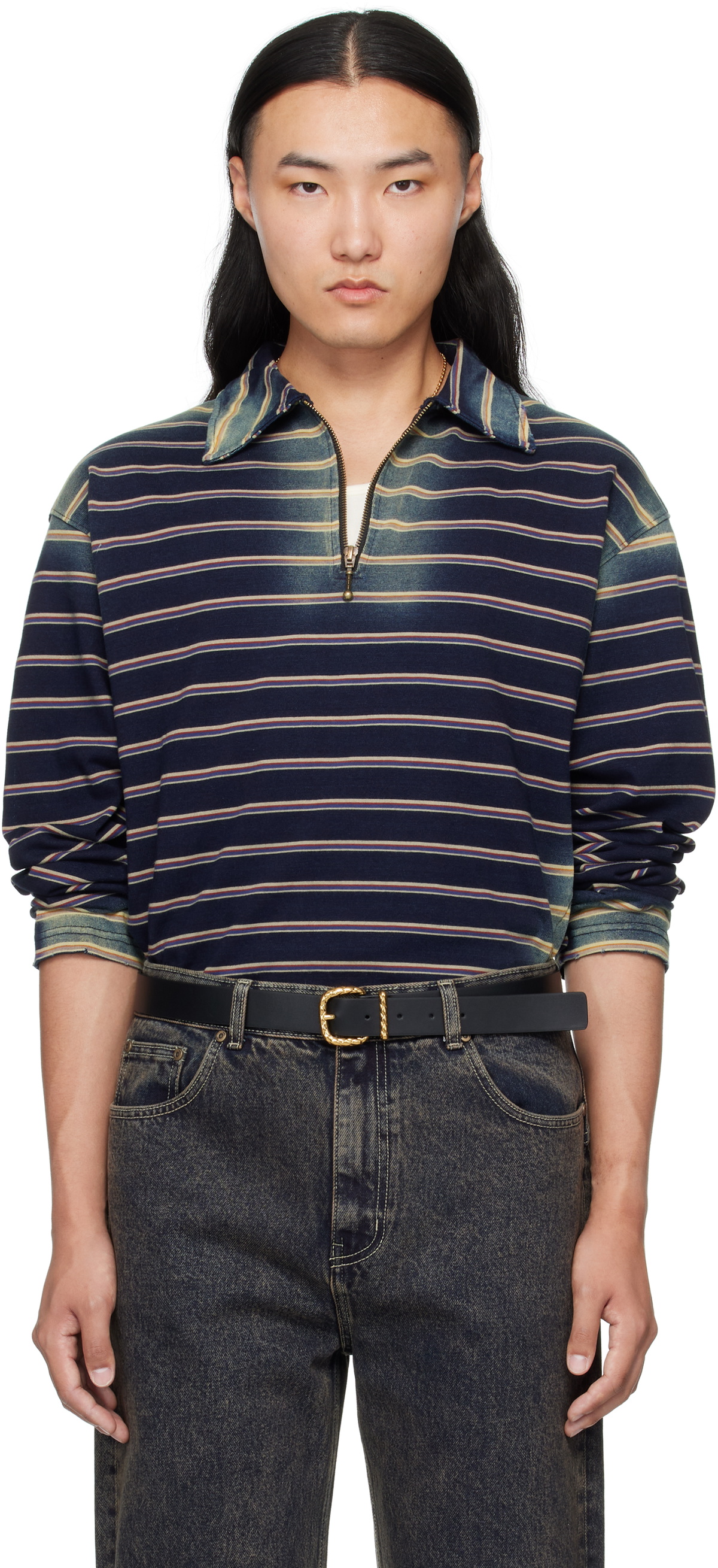 MMIC Navy & Beige Boho Polo