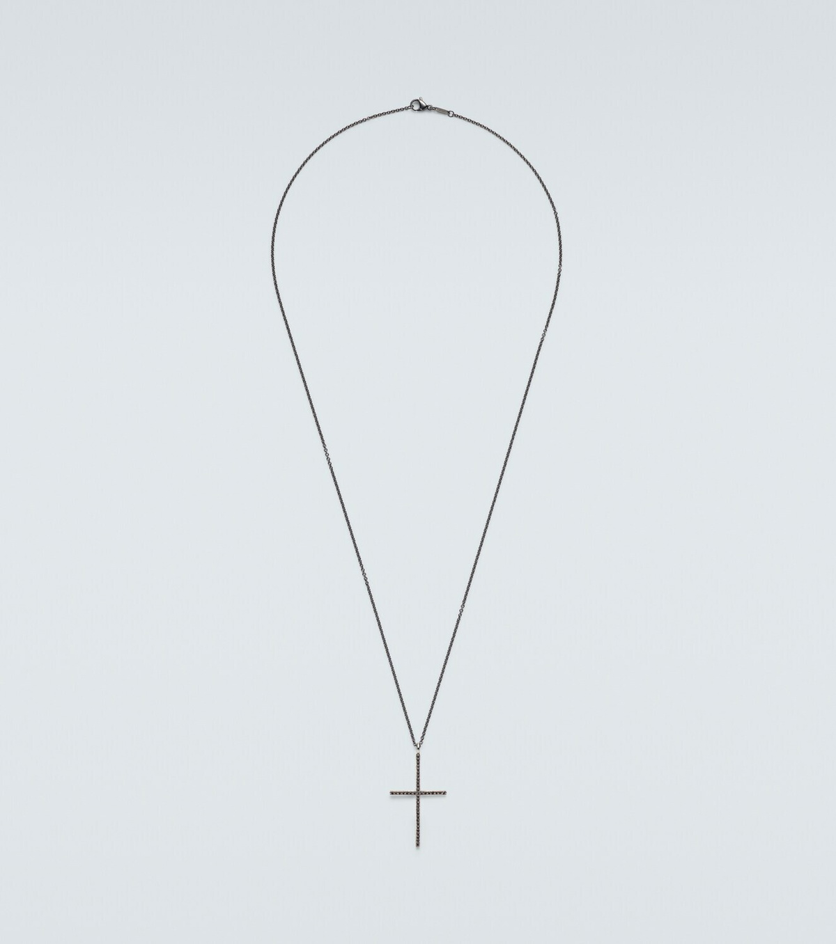 Ileana Makri Classic 18kt white gold and steel necklace with diamonds