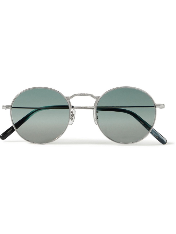 Photo: OLIVER PEOPLES - Weslie Round-Frame Silver-Tone Titanium Sunglasses