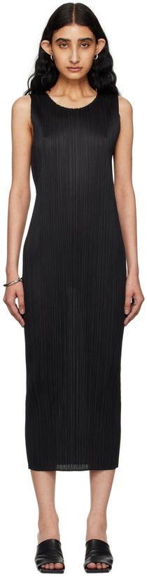 Photo: PLEATS PLEASE ISSEY MIYAKE Black Basics Midi Dress