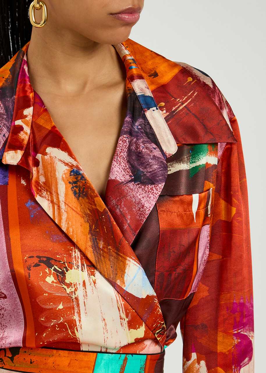 Roksanda Java Printed Satin Blouse Multi Print