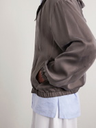 Amomento - Satin Hooded Jacket - Brown