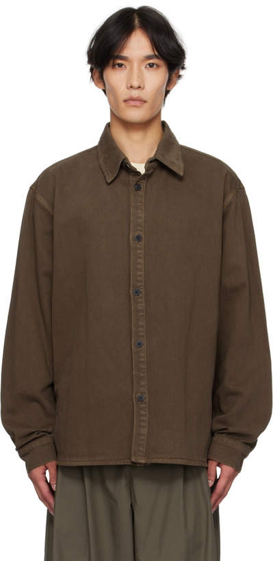 Photo: LE17SEPTEMBRE Brown Button Denim Shirt