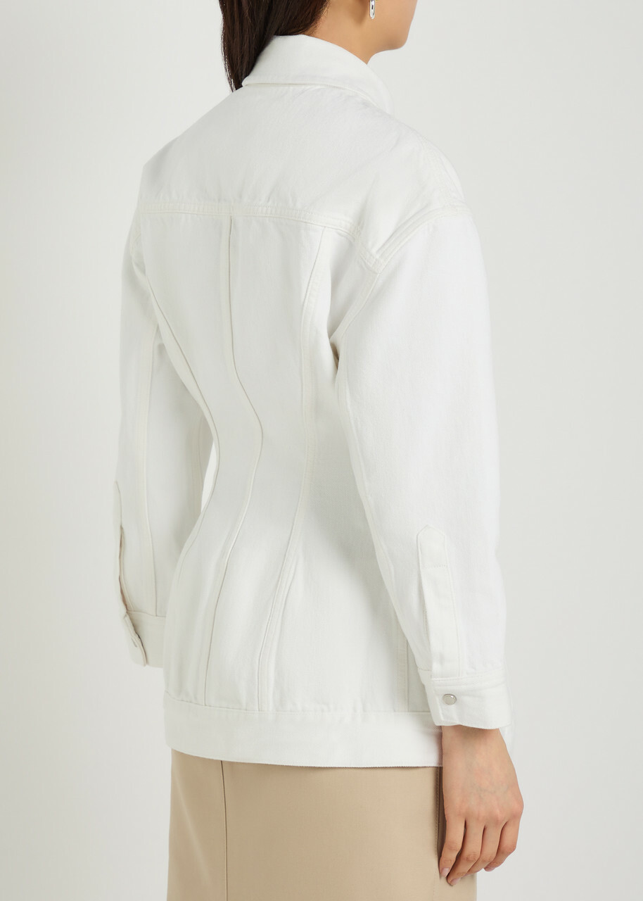 Wardrobe.nyc Sculpted Denim Jacket White