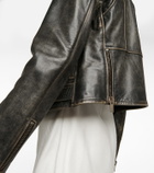 Golden Goose - Distressed leather biker jacket