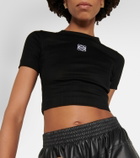 Loewe - Anagram ribbed-knit cotton crop top