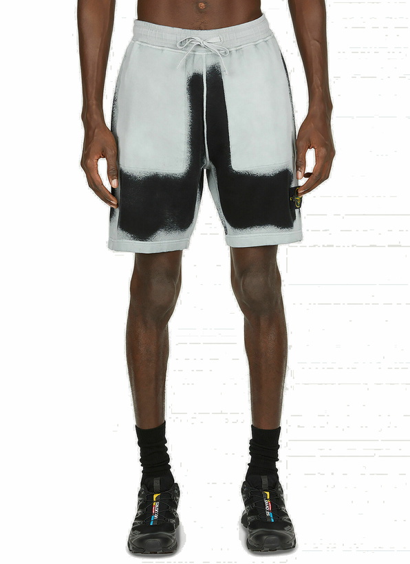 Photo: Stone Island - Spray Painted Track Shorts in Grey