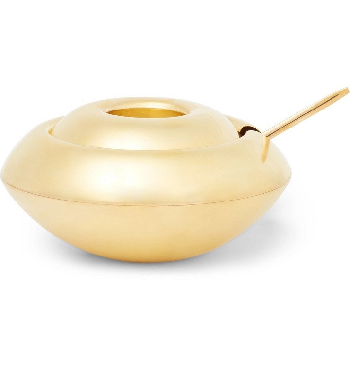 Photo: Tom Dixon - Form Brass Sugar Bowl and Spoon Set - Men - Gold
