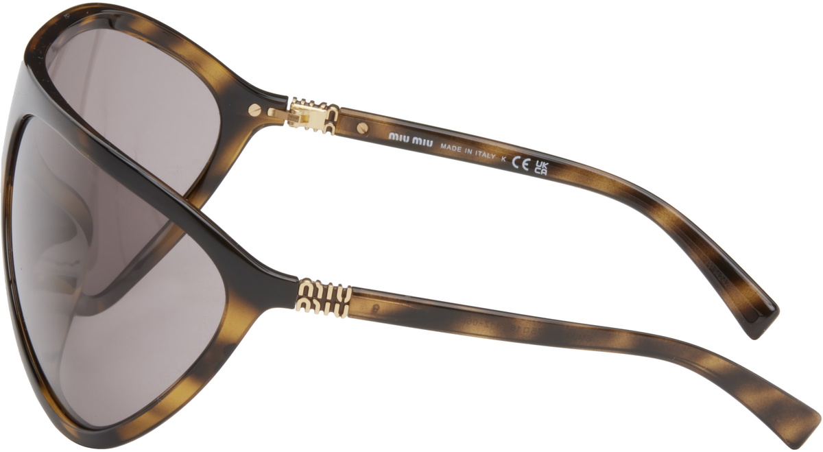 Miu Miu Eyewear Brown Miu Enigme Sunglasses Miu Miu