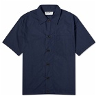 Universal Works Men's Recycled Poly Short Sleeve Shirt in Navy