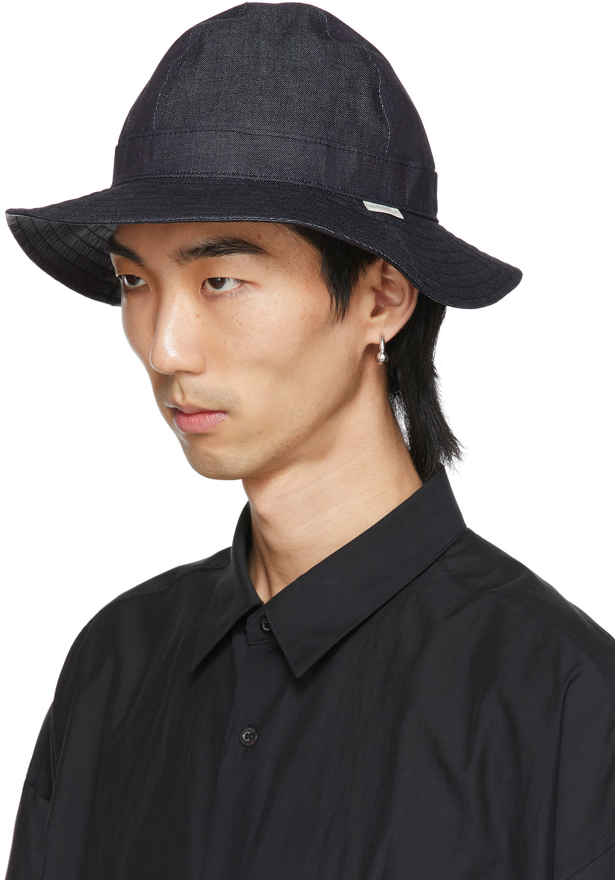 N.Hoolywood Reversible Navy & Black Denim Bucket Hat