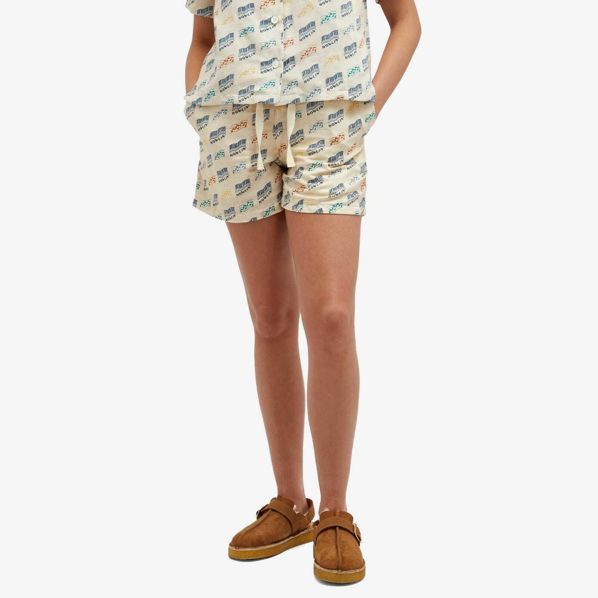Howlin by Morrison Women's Howlin' Private Shorts - Hemp Print in Sand Howlin' Piano