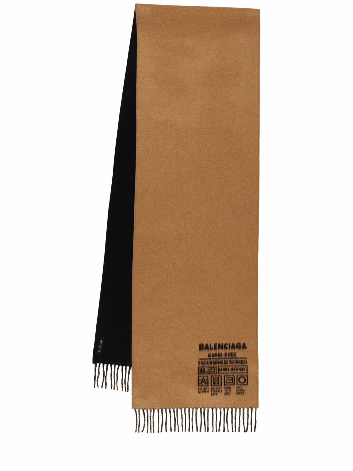 Balenciaga Black Shearling Logo Scarf Balenciaga