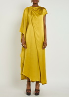 Roksanda Hiba Draped Silk Maxi Dress Yellow