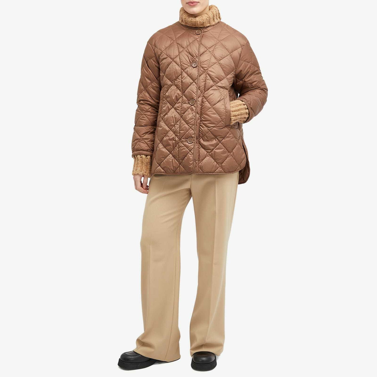 Max Mara Women's Csoft Quilted Jacket in Brown Max Mara