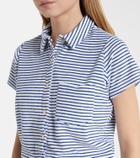 Melissa Odabash Cheryl striped cotton-blend romper