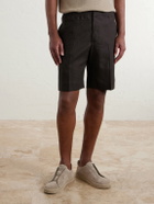 Zegna - Oasi Straight-Leg Linen Shorts - Brown