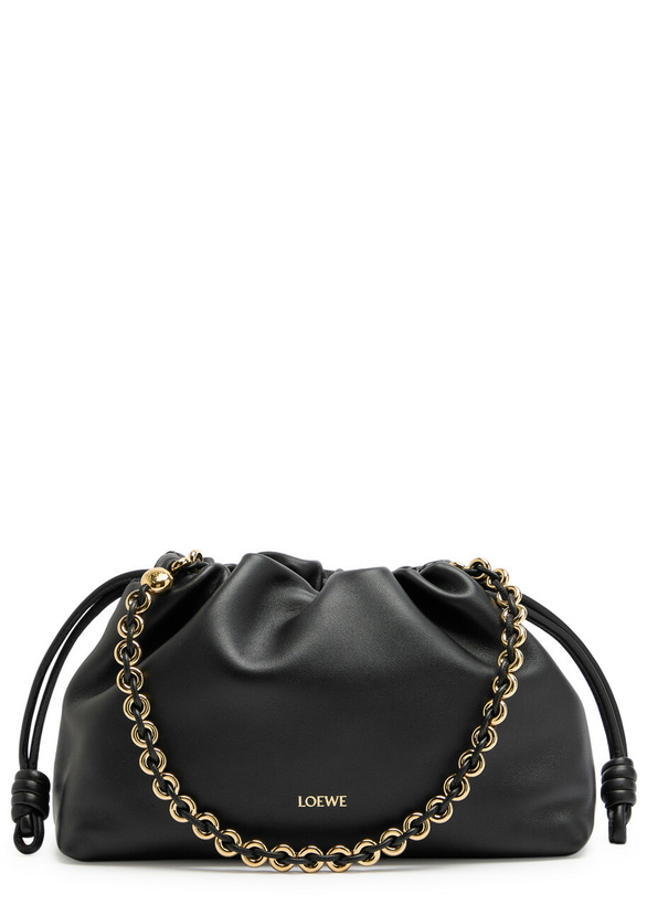 Photo: Loewe Flamenco Medium Leather Clutch - Black - One Size