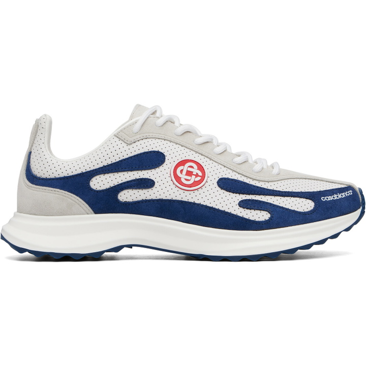 Photo: Casablanca White & Navy Stade Sneakers