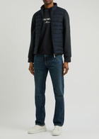 Emporio Armani Logo-embroidered Cotton-blend Sweatshirt Navy