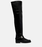 Coperni Logo leather over-the-knee boots
