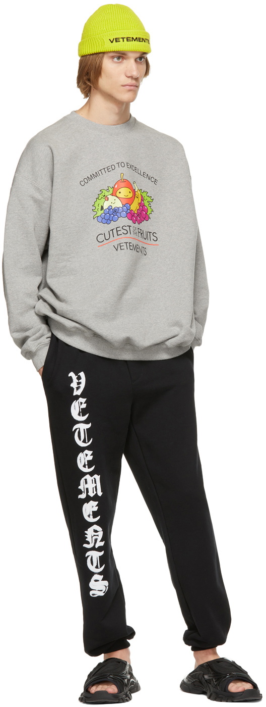 VETEMENTS Grey 'Cutest Of The Fruits' Sweatshirt Vetements