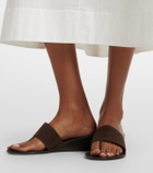 JUDE Lucille leather wedge thong sandals
